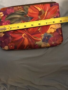 Patricia Nash Floral Zip Pouch in Purple, Red and Orange